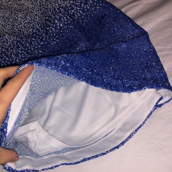 Maia Ombre Sequins Blue and White Shift Dress Sz 12 - Picture 2 of 7